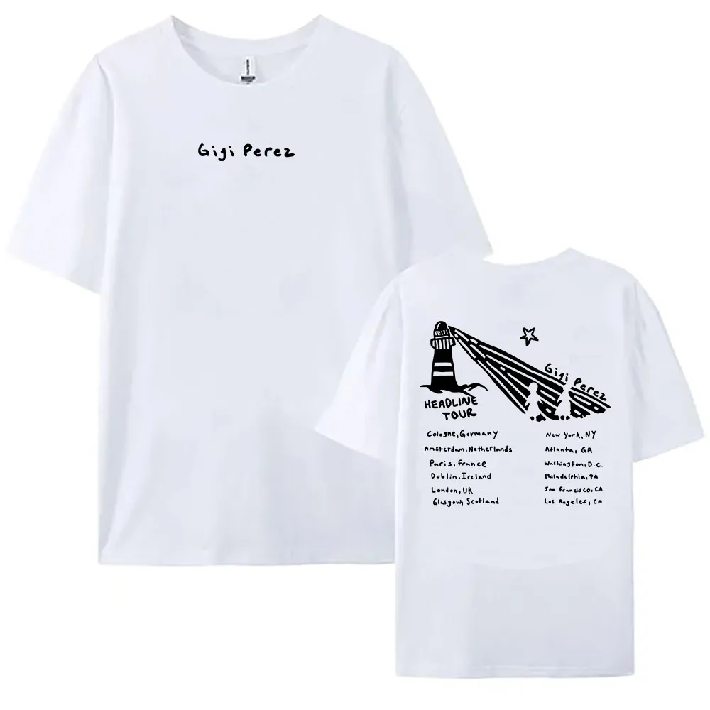 Gigi Perez Lighthouse Tour Black T-Shirt Women Clothing At The Beach, in Every Life 2025 NEW Tshirt Streetwear Summer Cotton Tee