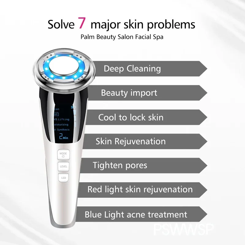 Micro Current Facial Massager EMS Face Lifting Device Skin Tighten Machine Wrinkle Removal Hot Cool Face Skin Care Beauty Device