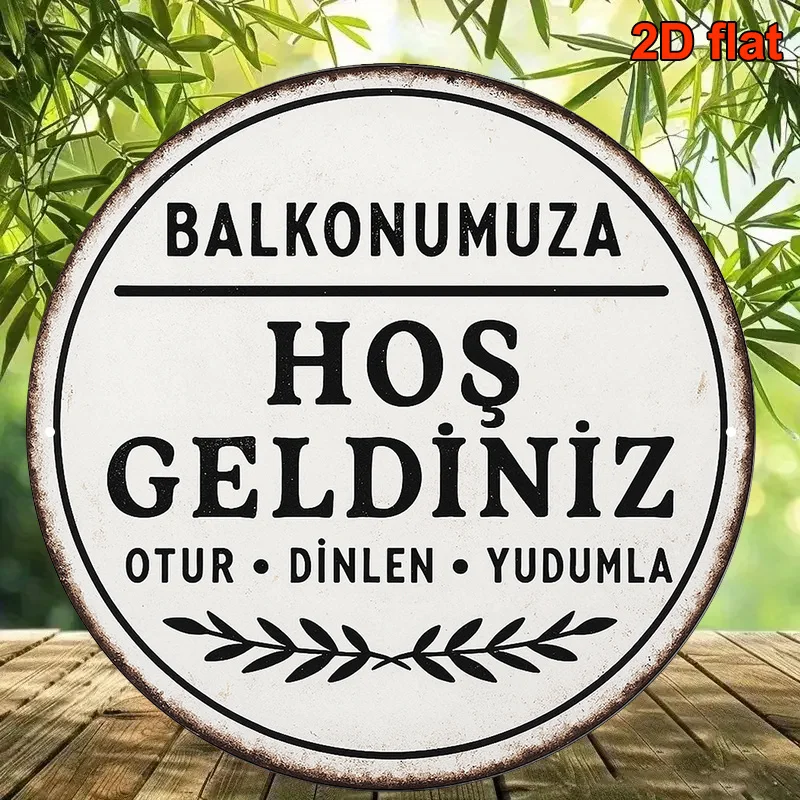 2D Flat, 1pc Turkish Welcome Sign - Vintage Turkish Phrase 