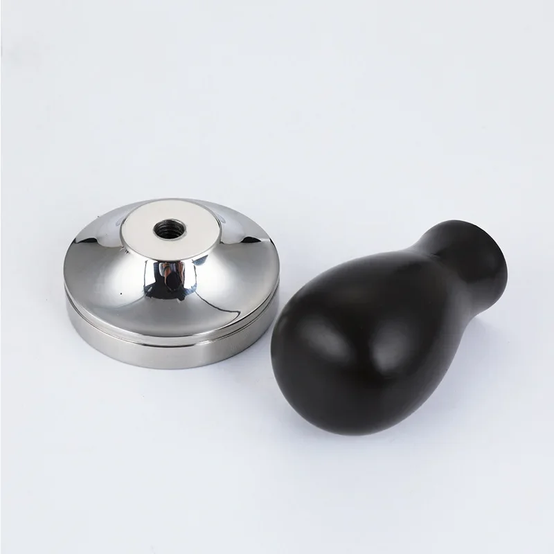 Solid wood handle stainless steel coffee powder press powder hammer 304 stainless steel wooden handle powder press hammer