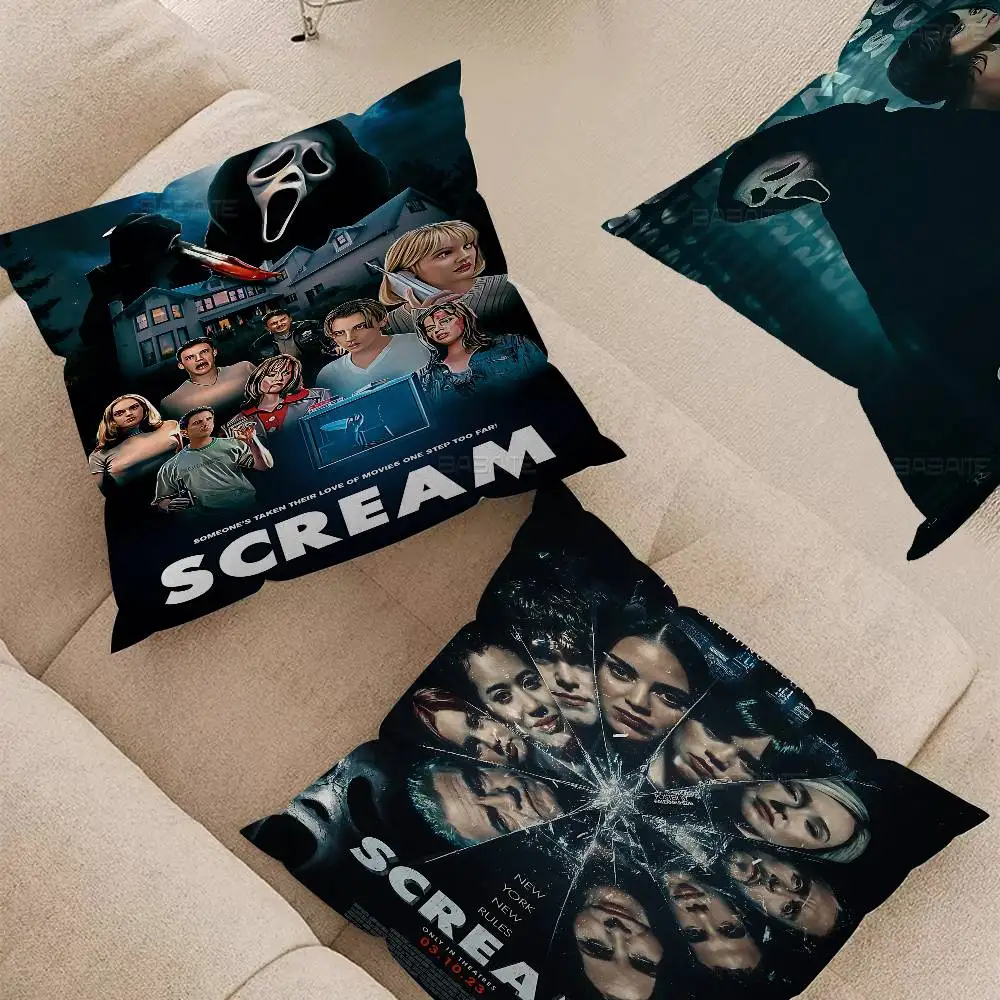 

Scream Horror Movie Maple Design Cushion Cover Happy Autumn Harvest decor Holiday Decorati Pillow Cover