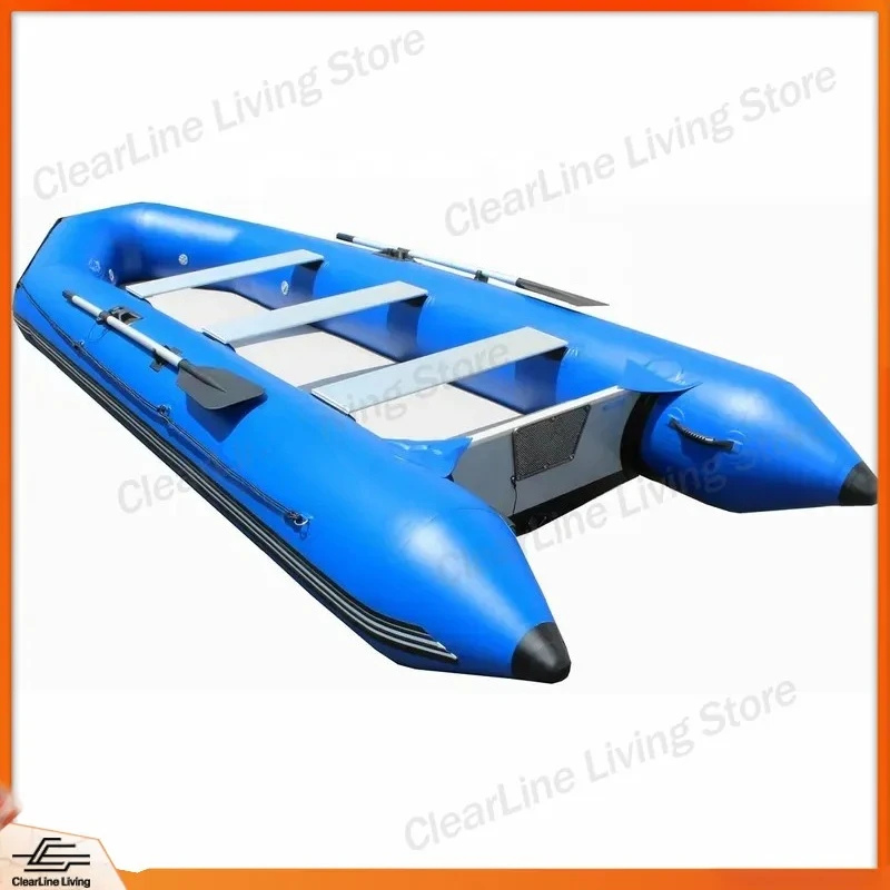 1.2mm PVC Inflatable Fishing Boat Air Deck Floor Strong Rowing Dinghy Small Titanium Plate Navigator Kayak Canoe for Lake