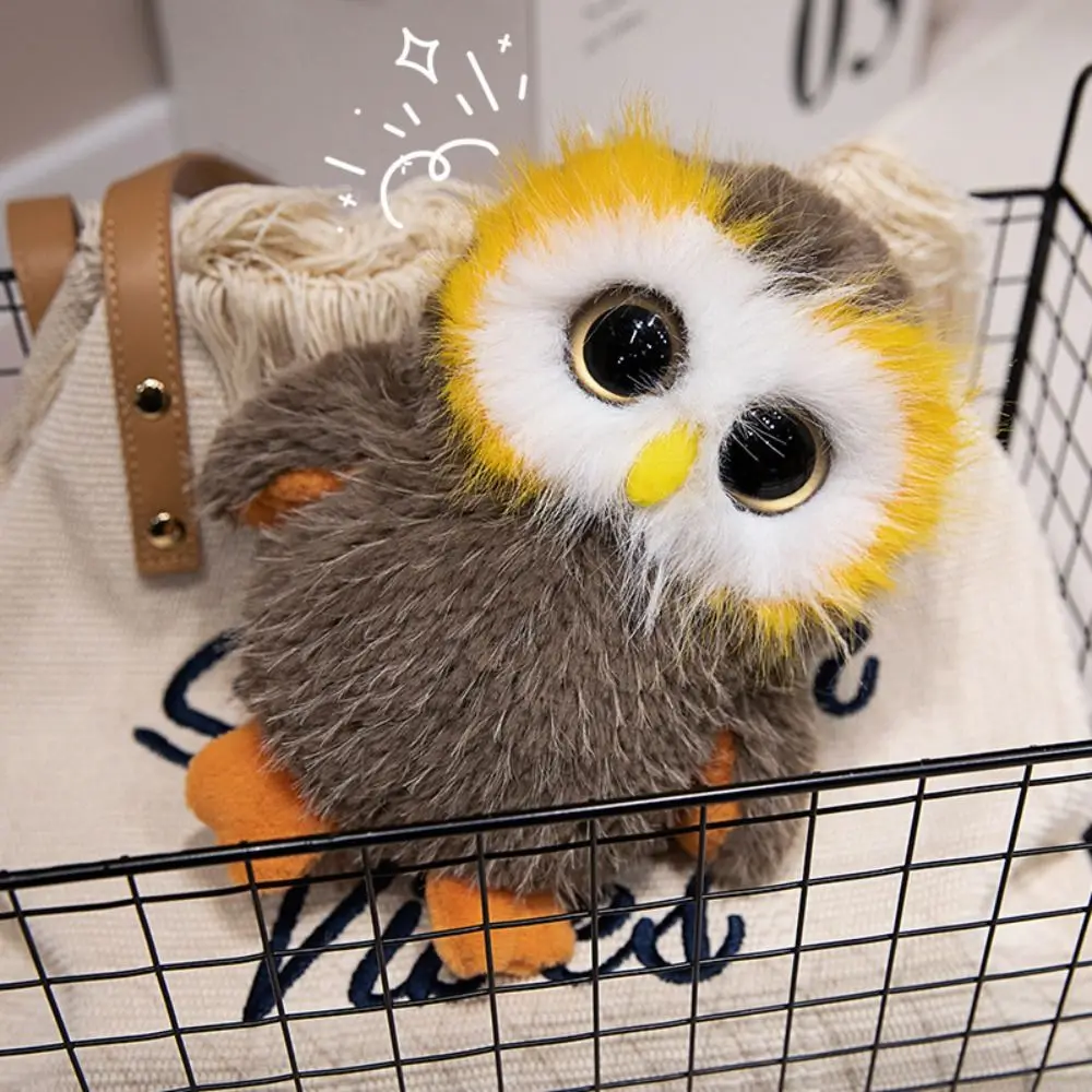 Cute Fluffy Big Eyes Owl Plush Toys Collection Soft Lovely Stuffed Animals Dolls Realistic Ins Simulation Owl Toy Boys Girls