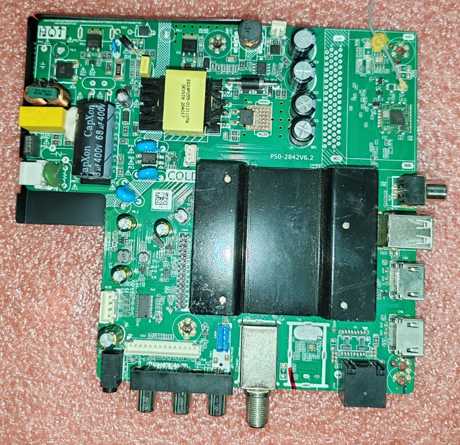 P50-2842V6.2 اللوحة الأم للتلفزيون ثلاثة في واحد، صورة مادية، تم اختبارها جيدًا، 74-82 فولت 300 مللي أمبير 25 وات أو 26-42 فولت 600 مللي أمبير 25 وات
