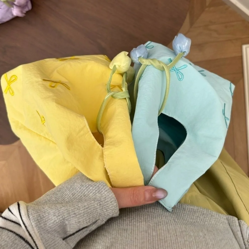 

Shopping Purse Cloth Flower Pendant Wrist Bag Bow Chinese Style Temperament Lunch Bag Tulip Handheld Gift Pouch Girls