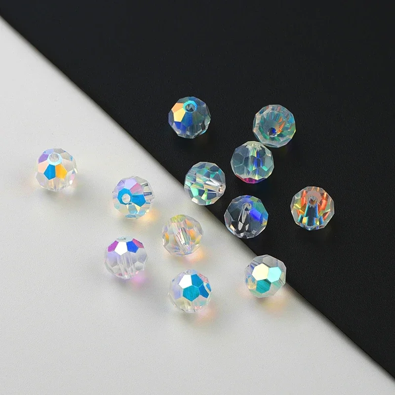 AAA-Qualität 4/6/8mm Facettierte Rondelle Österreichische Kristallperlen Glas-Fußballperlen Lose Abstandshalterperlen für Armband- und Halskettenherstellung