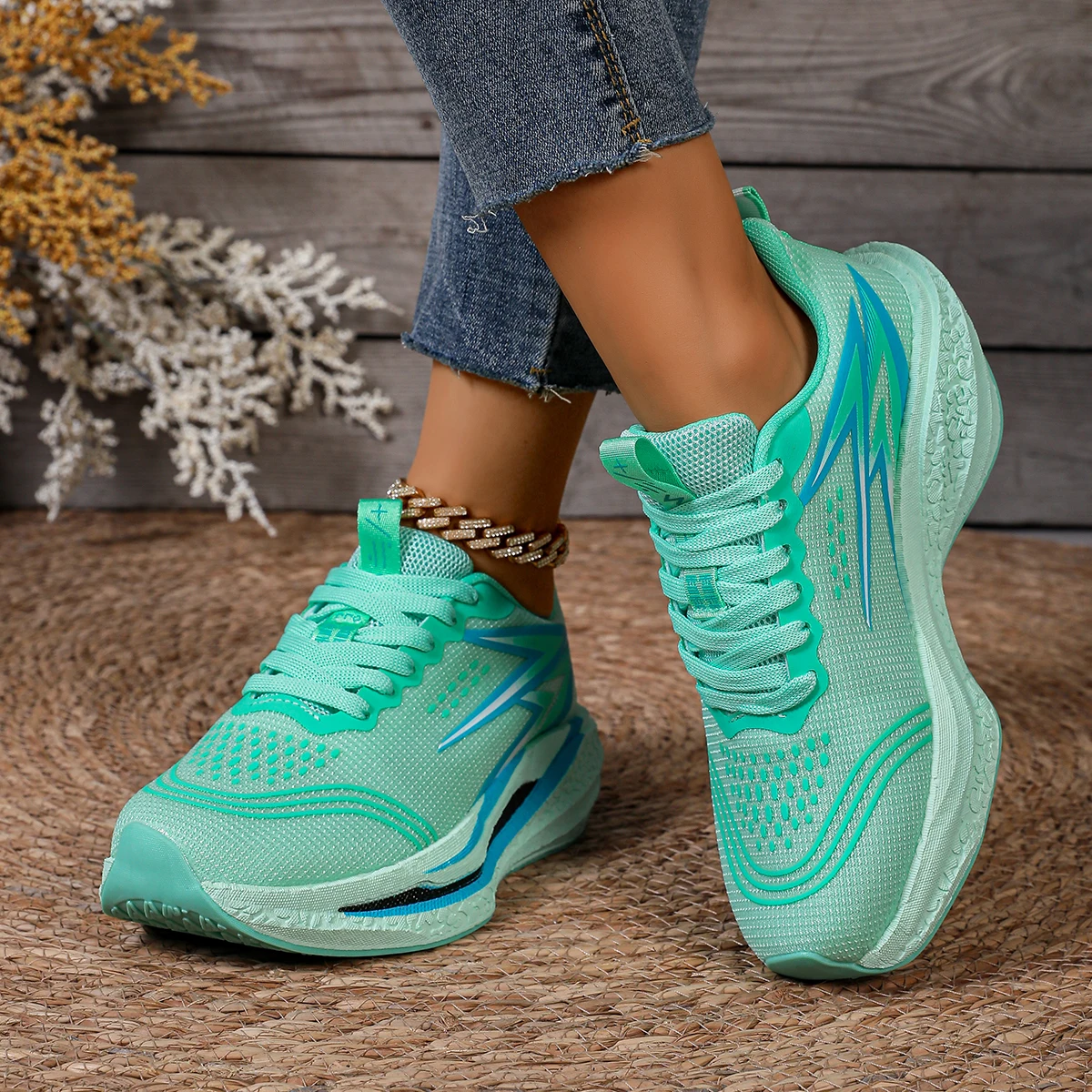 Men Breathable Carbon Plate Running Shoes Lightweight Elastic Marathon Sneakers Anti Slip Sport Training Athletic Shoe for Women