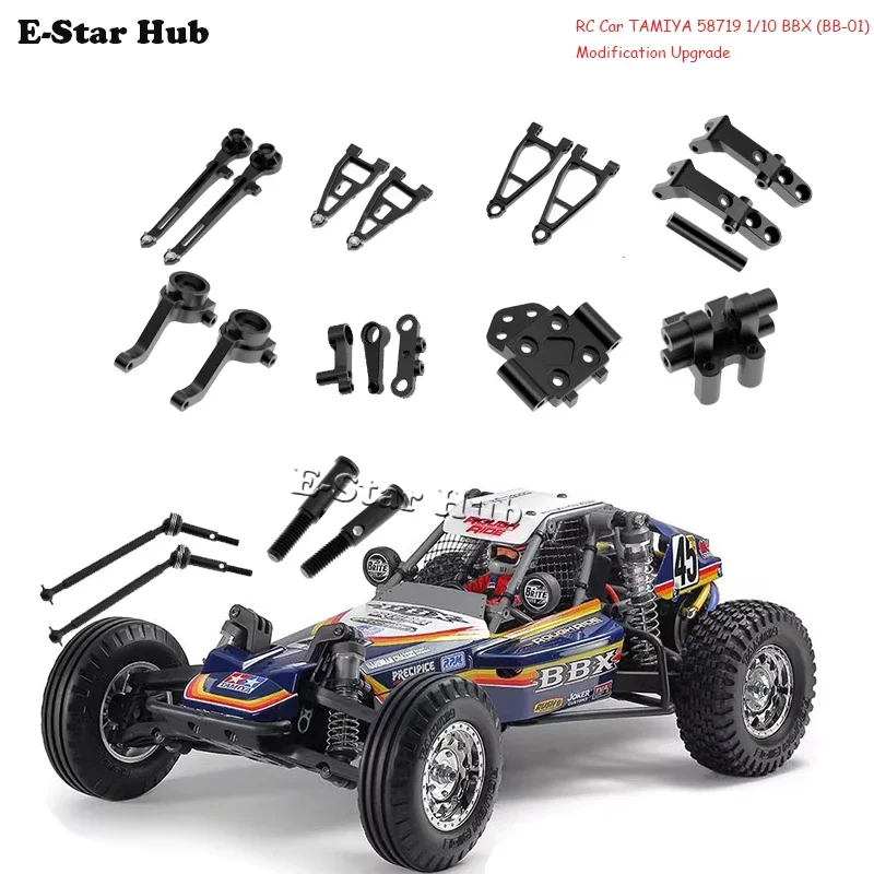 Wahacze zawieszenia zwrotnica metalowy zestaw akcesoriów do modyfikacji dla Tamiya 58719 BBX BB01 BB-01 RC Buggy akcesoria samochodowe