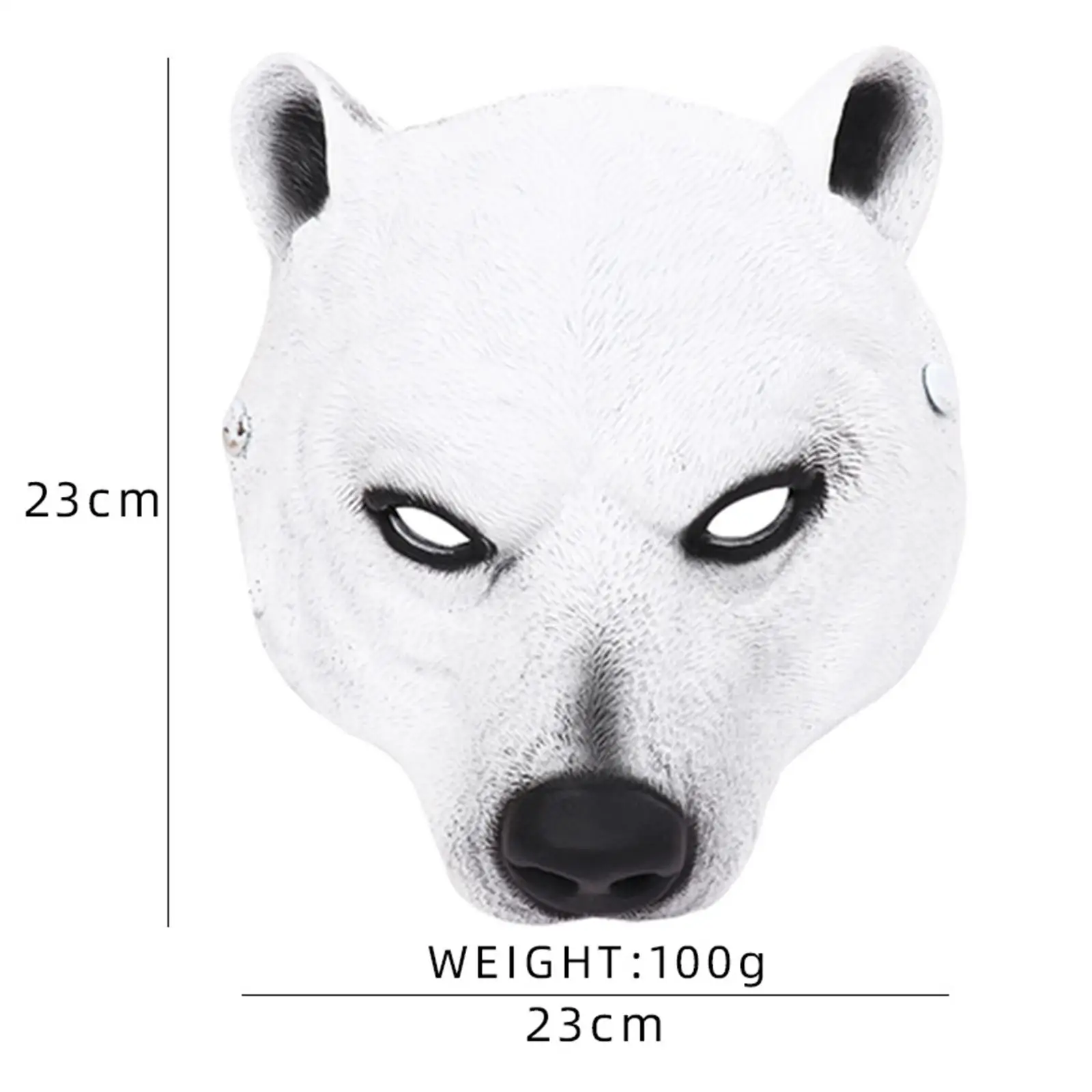 Masque d'Halloween Demi-visage, Ours Polaire, Costume de ix, Carnaval, Nouveauté