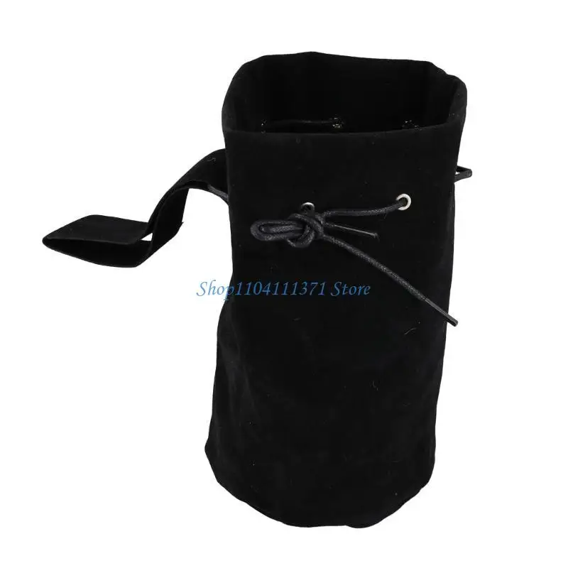 

P9FC Средневековая поясная сумка, замшевая сумка на шнурке, портативный кошелек, винтажный костюм, поясная сумка для вечеринки в