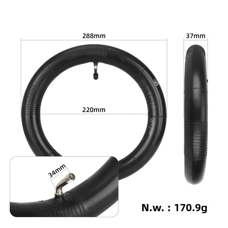 Ulip 12*2.125/2.5 Air Tight Inner Tube Reinforced Puncture Resistant with 45° Bent Valve for 12x2.125 12 Inch Scooterv Tyres