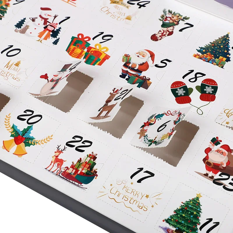 2025 Christmas Advent Calendar Empty Box 24 Days Countdown Fillable Gift Box Christmas New Year Party Kids Surprise DIY Gift