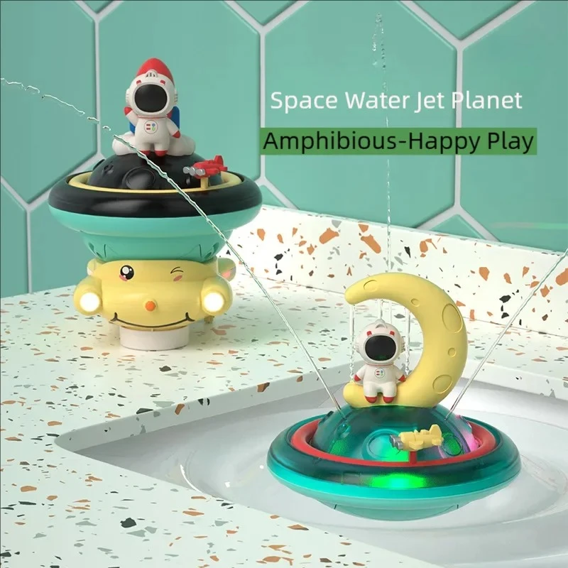 Astronaut Baby Bath Toys, Automatic Spray Water Toddler Bath Toys, Induction Sprinkler Bathtub Toys with Light & Music