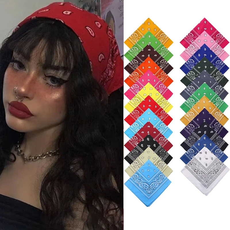 

Fashion Women Bandana Scarf Girls Kids Punk Square Bandanas Headwear Bohemian Head Scarf Headbands Hair Accessories