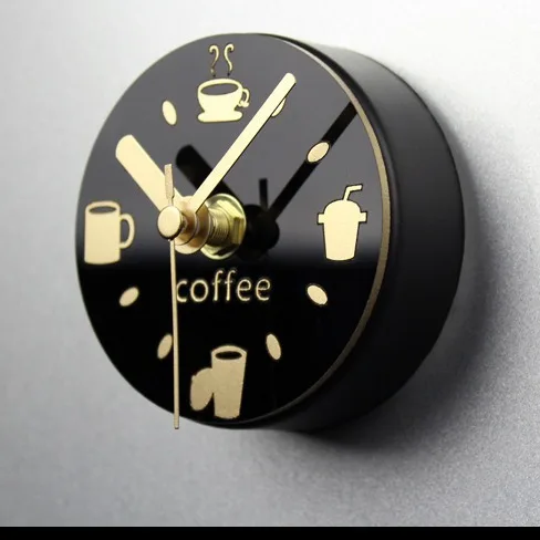 Popular Leisure Time Coffee Home Decoration Accessories Creative Magnetic Refrigerator Sticker Clock Hangi Table Message Sticker