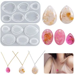 DIY Water Drop Pendant Mold Oval Epoxy Resin Silicone Earrings Casting Craft Jewelry Making Tool Mold