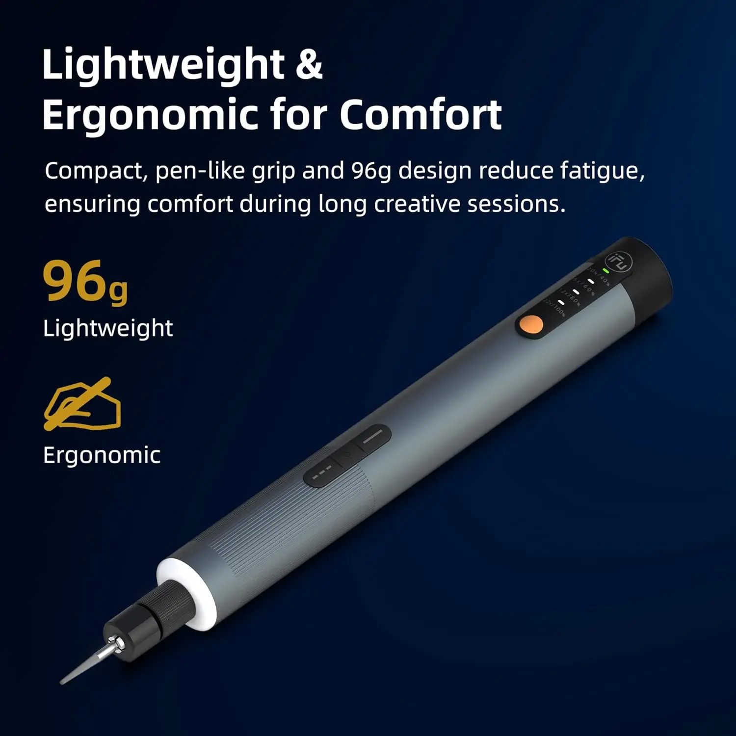 IFu Mini Cordless Rotary Tool Kit, 150mN.m High Torque, Stepless Speed, 30 Accessories for Precision Engraving, Polishing