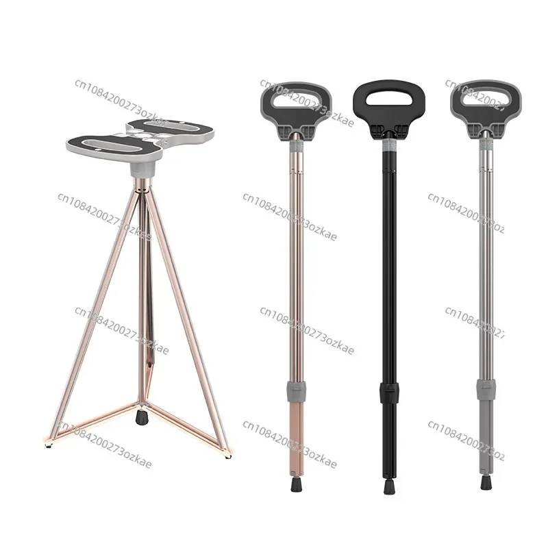 New Multifunction Trekking Poles Lightweight Portable Crutch Hot Folding Cane Seat