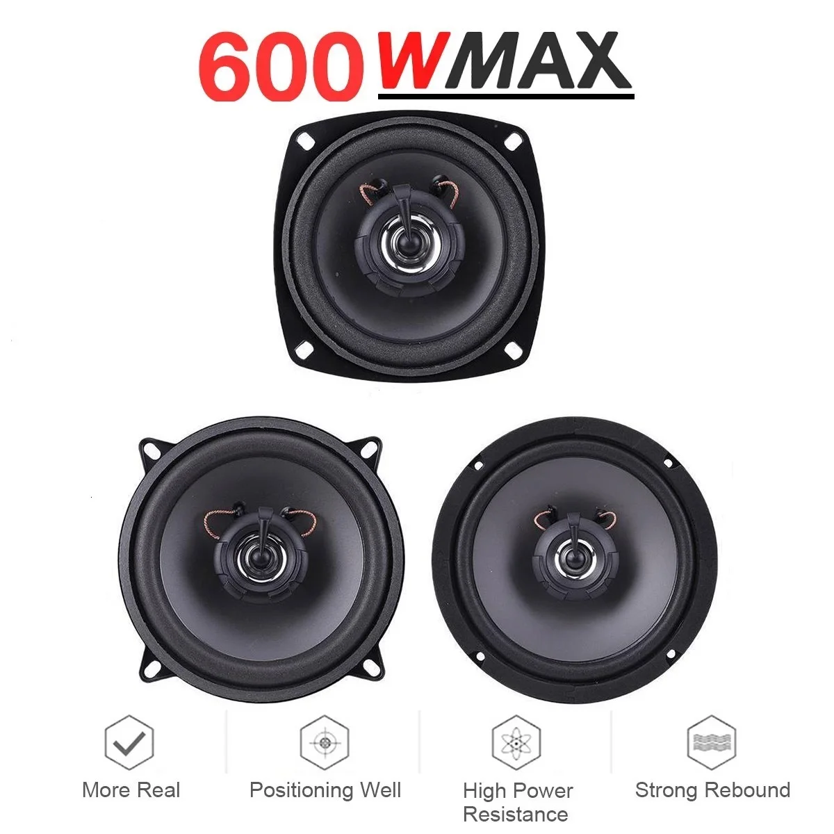 

5 Inch Car Speakers 500W 2-Way Vehicle Door Auto Audio Music Stereo Subwoofer Full Range Frequency HiFi Coaxial Auto Speaker