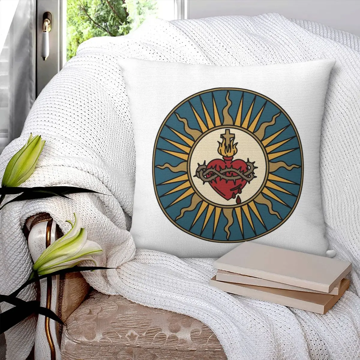 

Sacred Heart Of Jesus Christ Square Pillowcase Cushion Cover Pillow Case Throw Pillow Cover for Home Bedroom Car