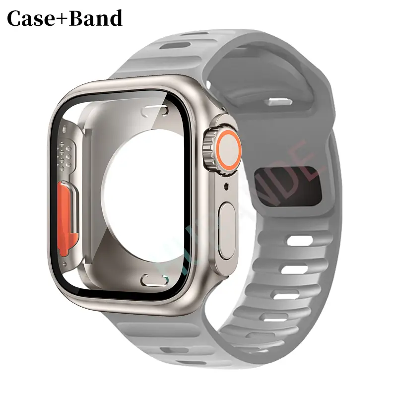 Silicone Strap For Apple Watch 44mm 45mm 41mm 40mm Bracelet + Screen Protectores Change to Ultra For iWatch Series 9 8 7 SE 6 5 - Image 46