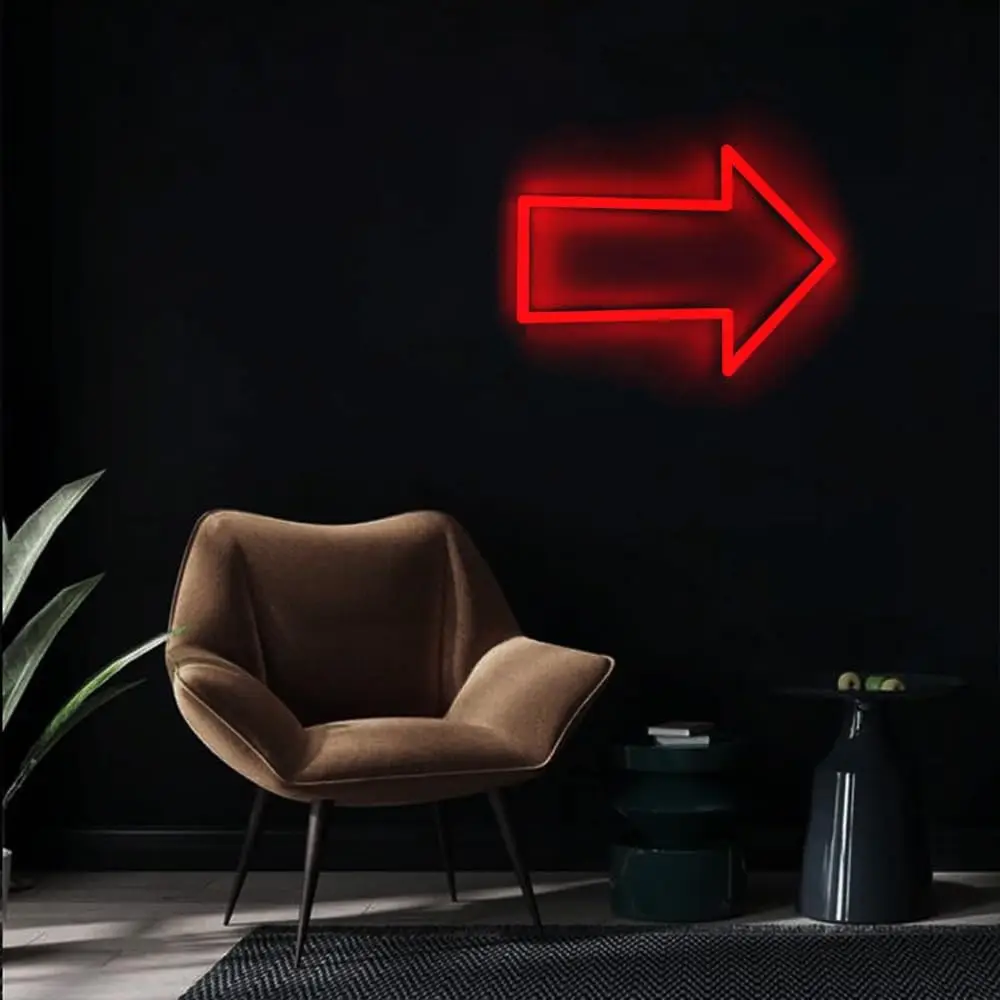 Arrow Neon Sign USB Powered LED Neon Light for Office Supermarket Store Club Hotel Business Backdrop Wall Decor Personality Gift