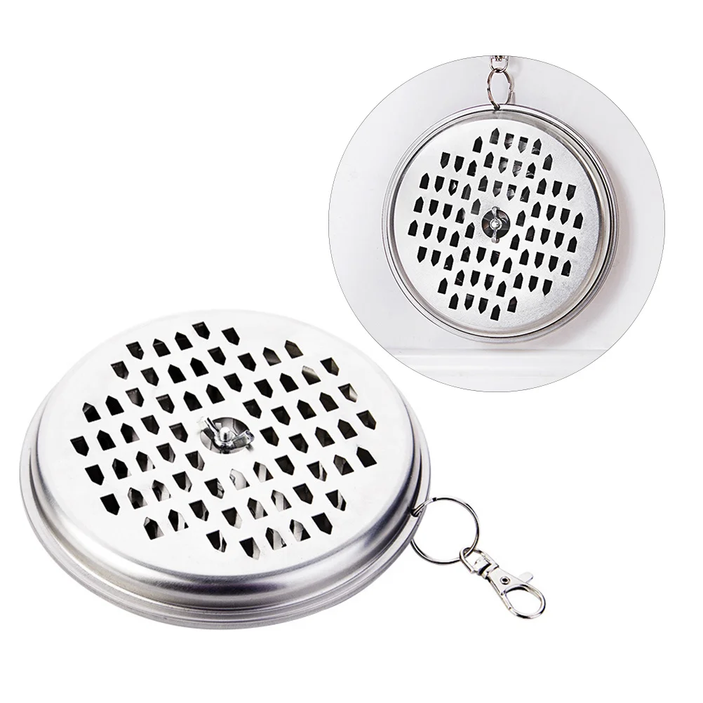 حامل حديد معلق على رف البخور مع غطاء حامل معدني محمول للتخييم والسفر الداخلي والخارجي