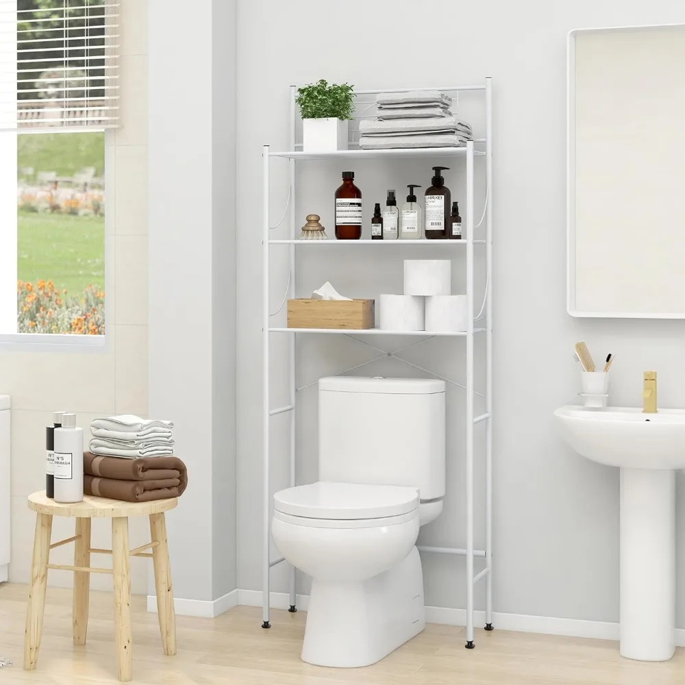 MallBoo Over The Toilet Storage Rack,Metal 3-Tier Over Toilet Organizer Shelf,Freestanding Above Toilet Shelf for Bathroom,