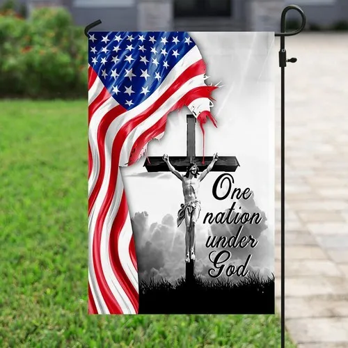 One Nation Under God. Jesus Christian Cross American Flag Graden Flag FFV LLG GGO llz