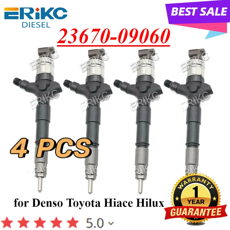 4PCS 23670-09060 Common Rail Injector 2367009060 Engine Sprayer For Denso Toyota Hiace Hilux 2KD-FTV 23670-0L070 23670-0L010