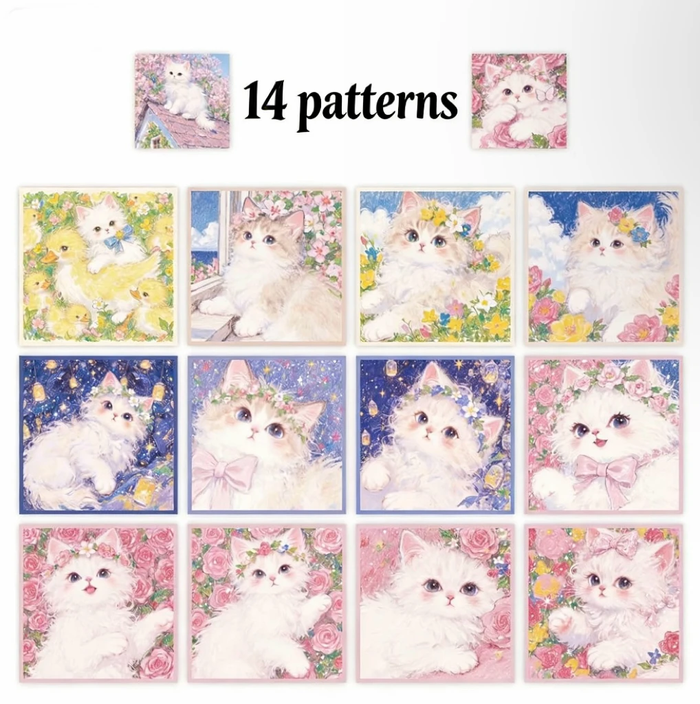

500 шт., бестселлер, рулон наклеек с милым котом-кавайные исцеляющие иллюстрации кошек для ведения журналов и декора «сделай сам»