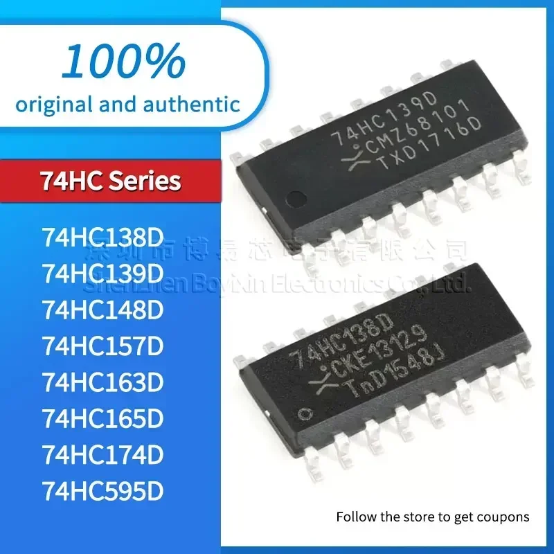 5 uds nuevo 74HC595D 74HC174D 74HC165D 74HC163D garantía de calidad 74HC157D 74HC148D 74HC139D 74HC138D