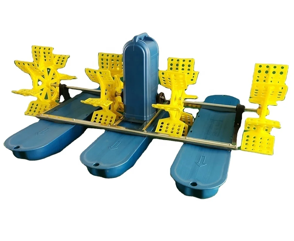 High Efficiency Stainless Steel 4 Impellers Aquaculture Machine Paddle Wheel Aerators for Shrimp Farming