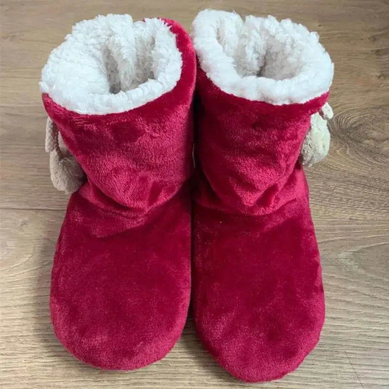 Womens Fluffy Slippers Christmas Winter Floor Shoes Indoor Home Fur Plush Anti Skid Non Slip Soft Warm Female Boots 2024 New