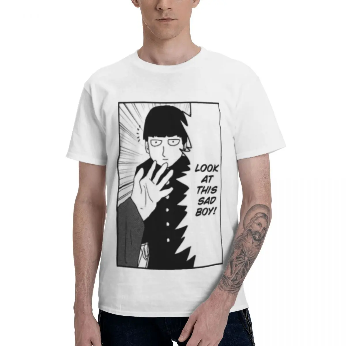 Fashion A Sad Boy T Shirts Pure Cotton Crewneck Men T Shirt Short Sleeve Oversized Gift Tees Tops EU Size