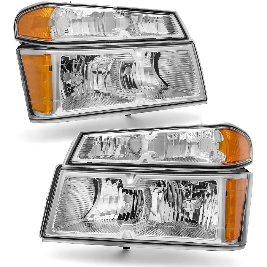 

Headlight Assembly Compatible with 20042012 Chevy Colorado GMC Canyon 20062008 ISUZU ISeries Chrome Housing Amber Reflector Cle