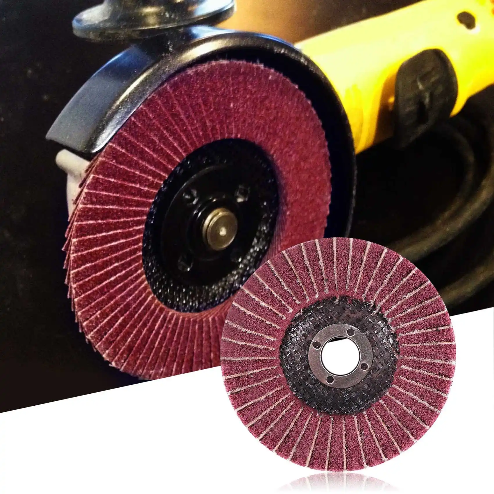 8PCS 4 Inch Red & Green Nylon Fiber Flap Discs Set Assorted Sanding Grinding Buffing Wheels for Angle Grinder