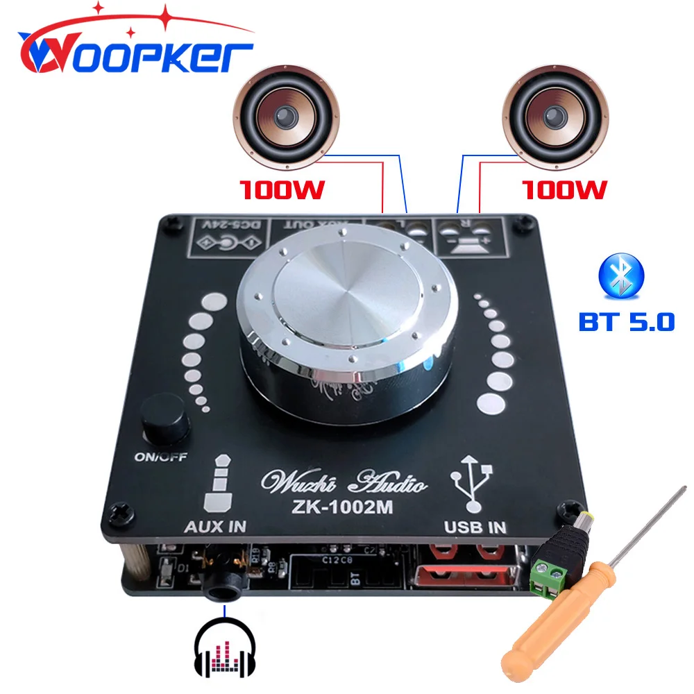 

100Wx2 Bluetooth 5.0 TPA3116D2 Digital Power Audio Amplifier Board Amplificador Hi-Fi Stereo Home Theater AUX 502H 1002M 502M