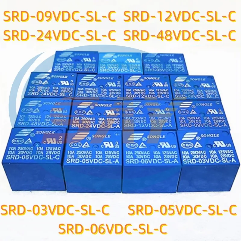 100%NEW Original 20PCS Power Relay SRD -05V 06V 09V 12V 24V 48VDC -SL-C 10A 250VAC Relay 5PIN T73 SRD-05VDC-SL-C SRD-12VDC-SL-C