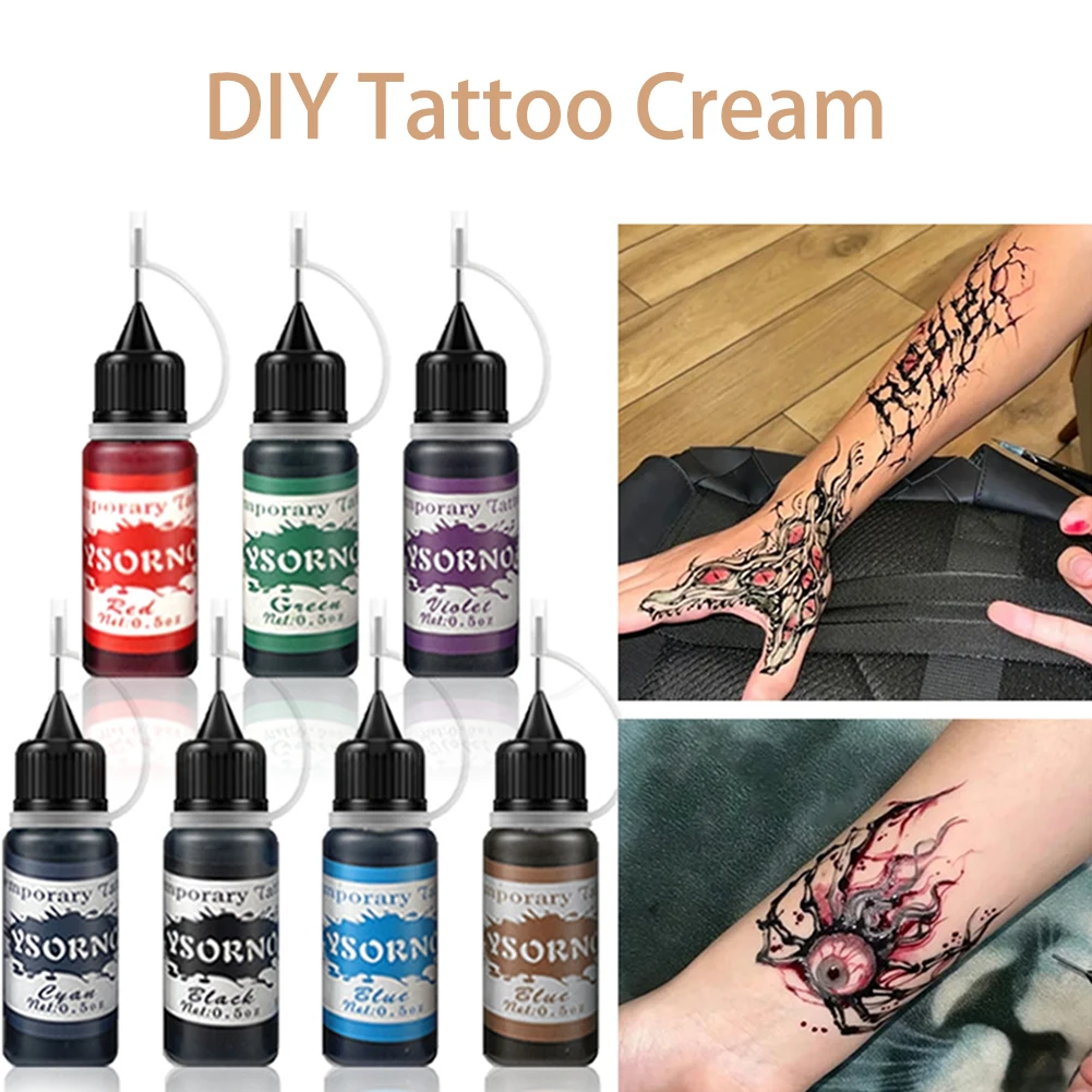 10ml Temporary Tattoos Ink Semi Permanent Airbrush Fake Common Ink For Body Art Gloss Tint Paint Beauty Pigment Makeup Supplies