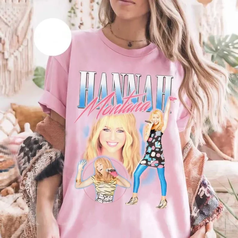 Disney Hannah Montana Retro Pattern T-shirt, Disney World Magic Kingdom Gift, Hannah Montana Movie