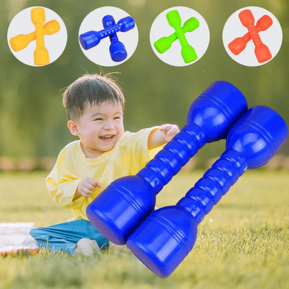 1 Pair Plastic Dumbbells Fine Workmanship Kids Dumbbells Household Plastic Dumbbells