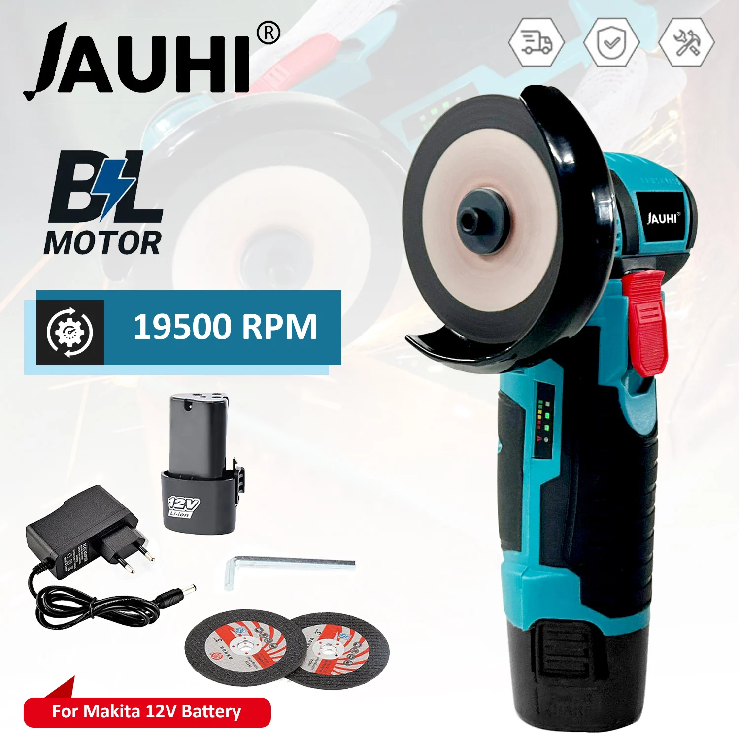 

Беспроводная угловая шлифовальная машина, 12 В, 19500 об/мин