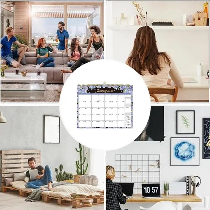 Calendario de pared Calendario diario de enero de 2025 a diciembre de 2025 Calendario de pared de 365 días 2025, planificador diario, calendario perforado para