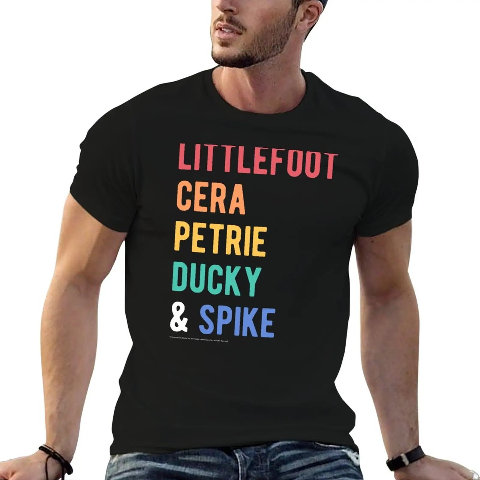

Land Before Time Littlefoot Cera Petrie Ducky & Spike List T-Shirt anime t shirts oversize man t shirt luxury T-Shirt