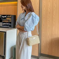 Trendy 2022 New PVCFashionable Single Shoulder Slant Cross Camera Bag Grass Weave Women's Bag Wholesale Batches Hip Hop Style