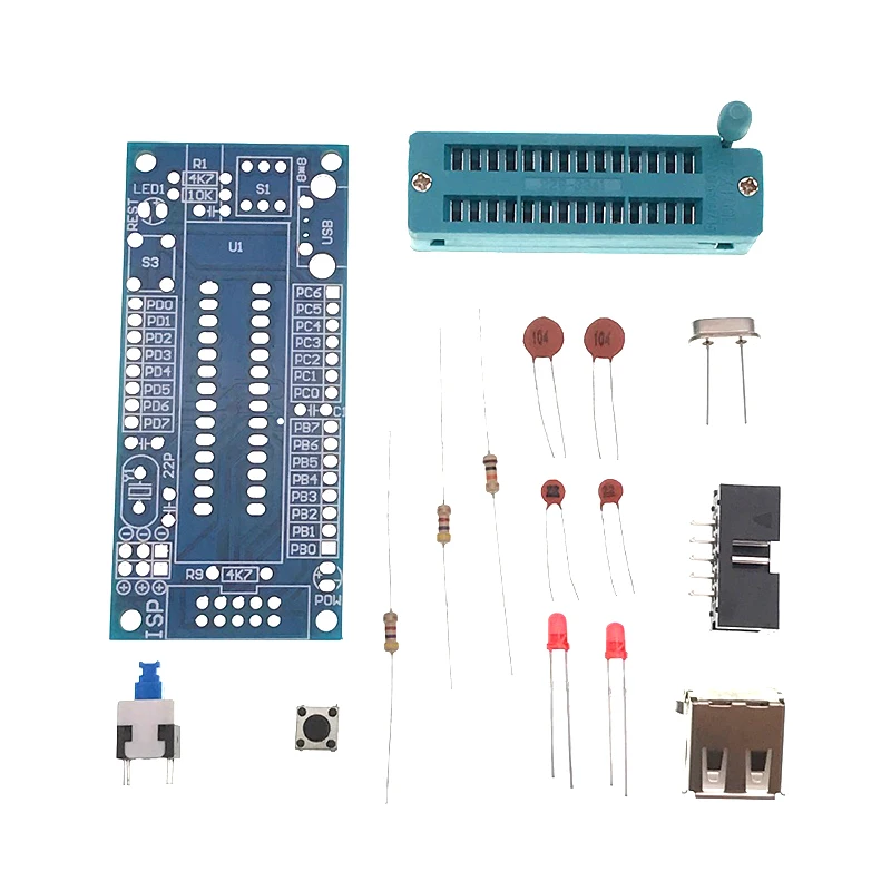 ATmega8 ATmega48 ATMEGA88 Development Board AVR (NO Chip) New Diy Electronic Module Diy Kit Pcb Board USB Interface