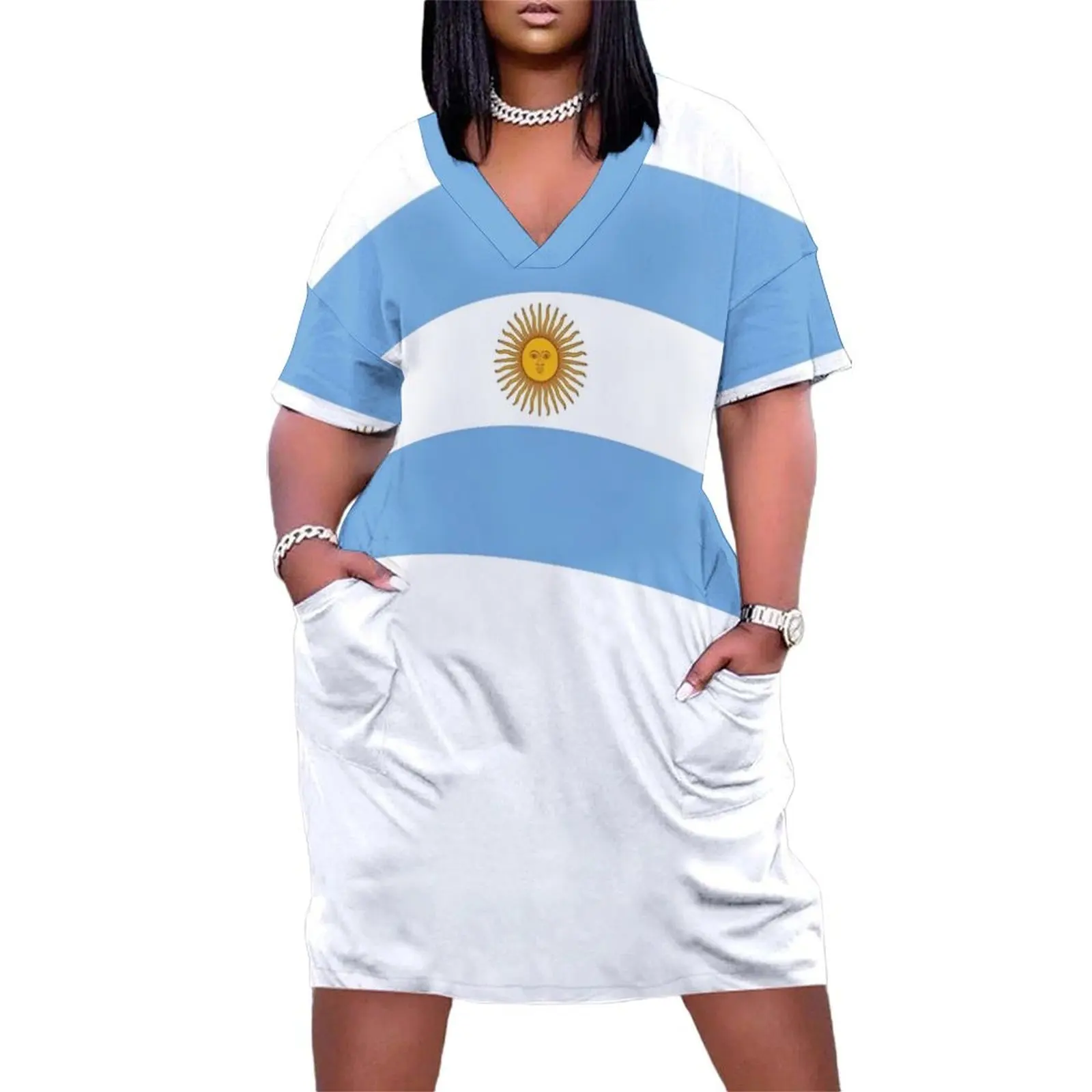 Flag of Argentina - Bandera de Argentina Loose Pocket Dress Women's dresses elegant women's sets dresses for woman