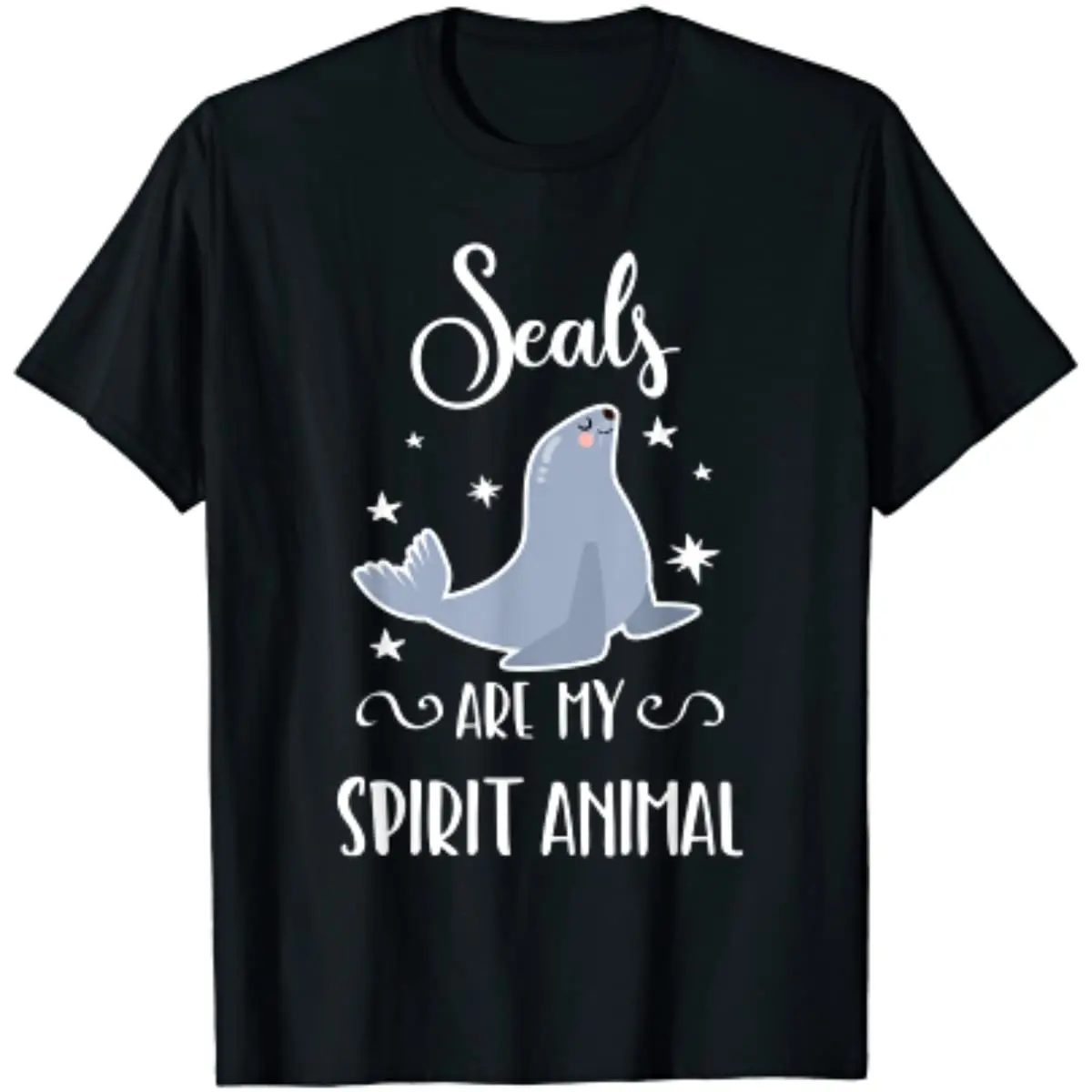 Seals Are My Spirit Animal Cute Seal T-Shirt Oversized T Shirt Casual Daily Four Seasons Tees Men Clothing Graphic T Shirts