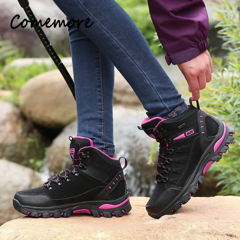 Comemore Waterproof Winter Hiking Shoe Women High Top Non-slip Sneakers Adult Couple Shoes Sport Casual 2023 Woman Men Boots 46